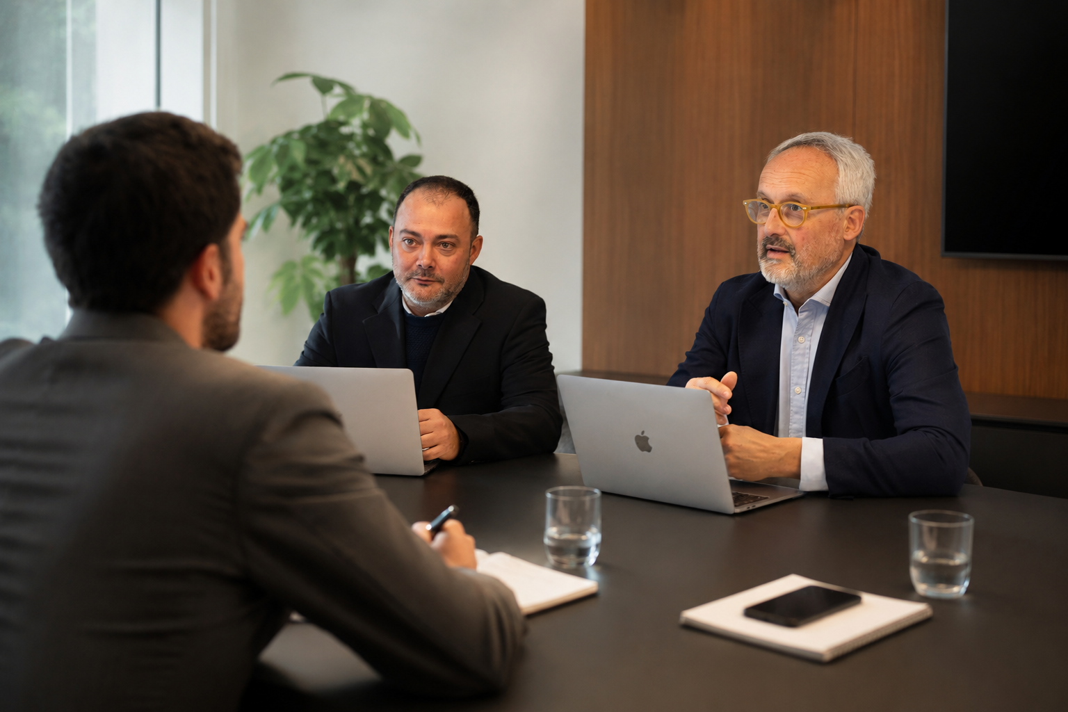 HLC advisors discussing an investment strategy